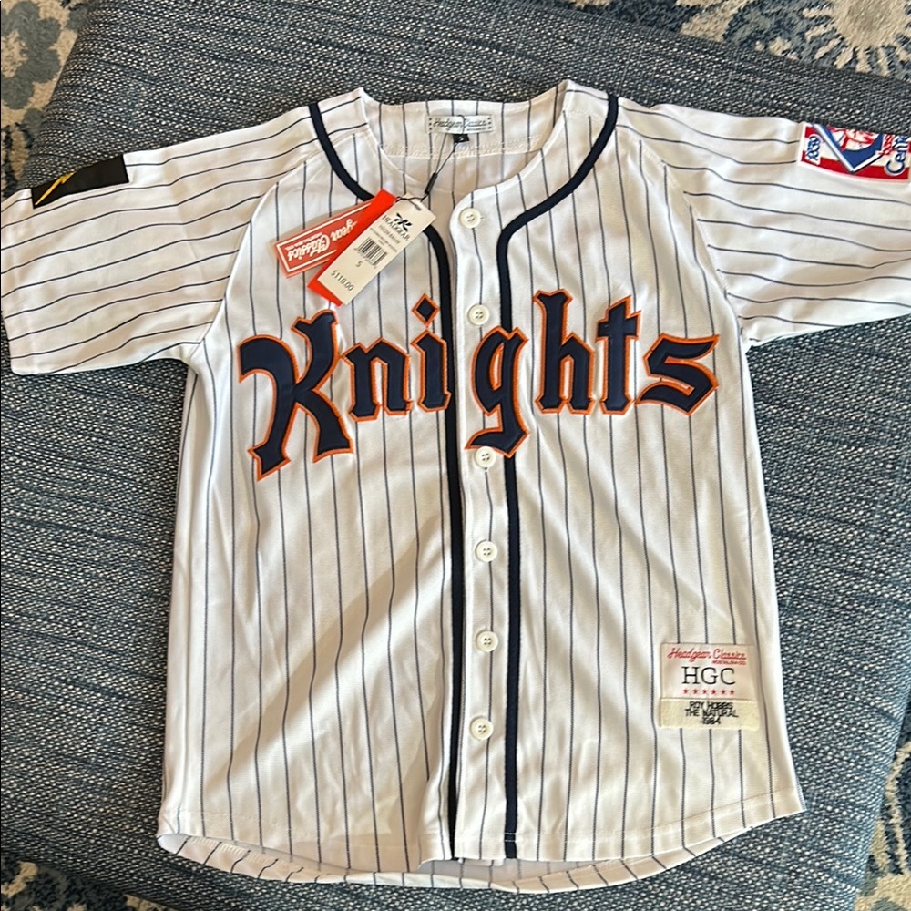 COPY - Headgear Classics Roy Hobbs White Jersey with Knights Logo size S NWT